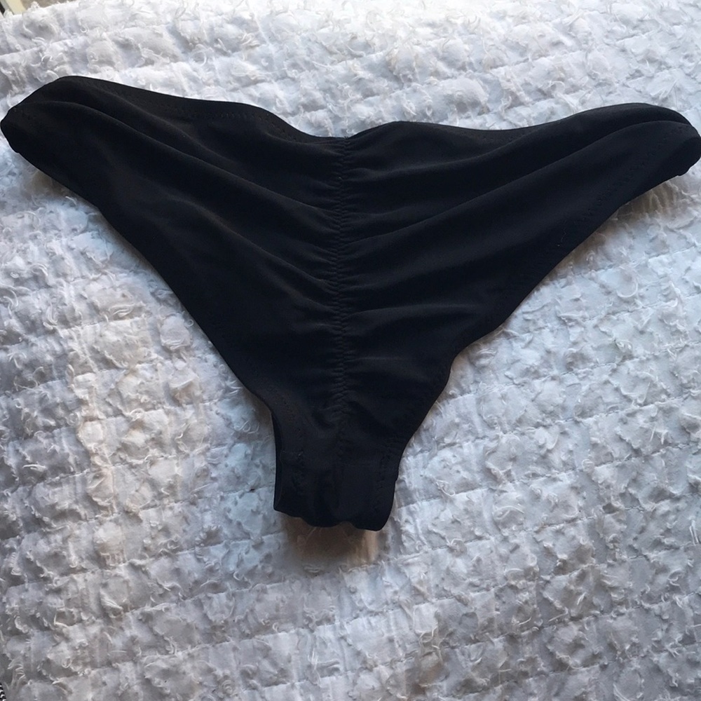 Black scrunch bikini bottoms